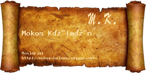 Mokos Kálmán névjegykártya